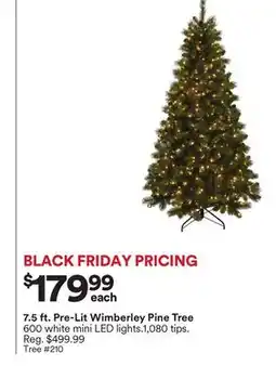 Michaels 7.5 ft. Pre-Lit Wimberley Pine Tree offer