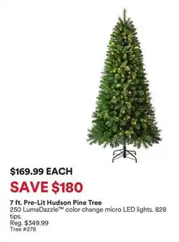 Michaels 7 ft. Pre-Lit Hudson Pine Tree offer