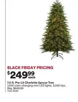Michaels 7.5 ft. Pre-Lit charlotte Spruce Tree offer