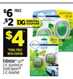Dollar General Febreze Car TM 2 ct. Assorted or Small Spaces offer
