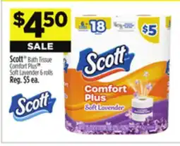 Dollar General Scott Bath Tissue Comfort Plus TM Soft Lavender offer