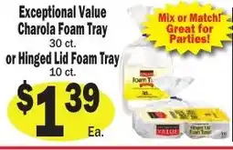 Sellers Bros Exceptional Value Charola Foam Tray or Hinged Lid Foam Tray offer