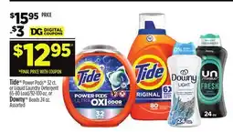 Dollar General Tide Power Pods 32 ct. or Liquid Laundry Detergent 65-80 Load/92-100 oz. or Downy Beads 24 oz offer