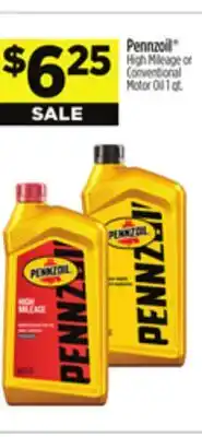 Dollar General Pennzoil High Mileage or Conventional Motor Oil offer