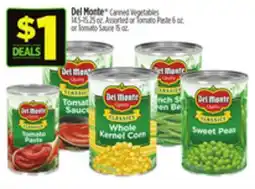 Dollar General Del Monte Canned Vegetables or Tomato Paste or Tomato Sauce offer