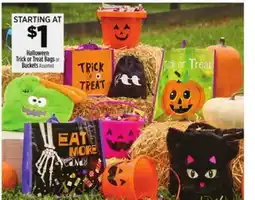 Dollar General Halloween Trick or Treat Bags or Buckets offer