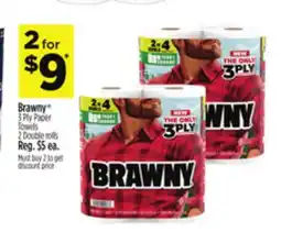 Dollar General Brawny 3 Ply Paper Towels offer