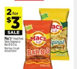 Dollar General Mac's Fried Pork Skins Original or Bar-B-Q Pork offer