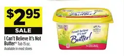 Dollar General I Can't Believe It's Not Butter Tub offer