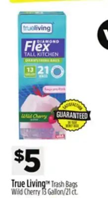 Dollar General True Living Trash Bags Wild Cherry offer