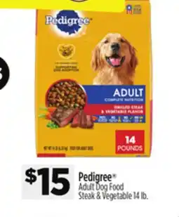 Dollar General Pedigree Adult Dog Food Steak & Vegetable offer
