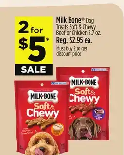 Dollar General Milk Bone Dog Treats Soft & Chewy Beef or Chicken offer