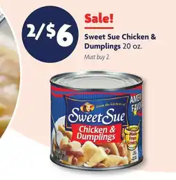 Family Dollar Sweet Sue Chicken & Dumplings offer