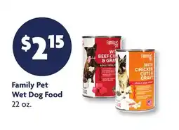 Family Dollar Family Pet Wet Dog Food offer