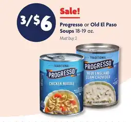 Family Dollar Progresso or Old El Paso Soups offer
