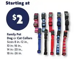 Family Dollar Family Pet Dog or Cat Collars offer