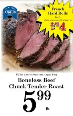 Harvest Foods Boneless Beef Chuck Tender Roast offer