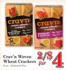 Harvest Foods Crav'n Woven Wheat Crackers offer