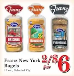 Harvest Foods Franz New York Bagels offer