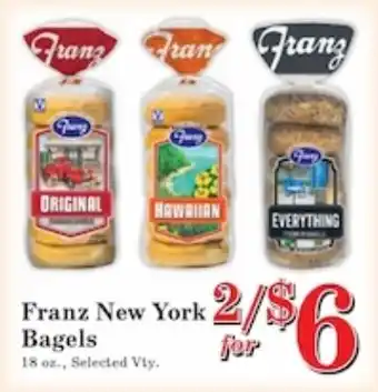 Harvest Foods Franz New York Bagels offer
