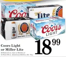 Harvest Foods Coors Light or Miller Lite offer