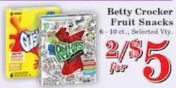 Harvest Foods Betty Crocker Fruit Snacks offer