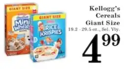 Harvest Foods Kellogg's Cereals Giant Size offer