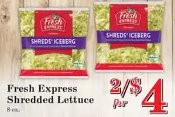 Harvest Foods Fresh express shredded lettuce offer