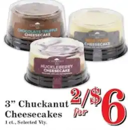 Harvest Foods 3" Chuckanut Cheesecakes offer