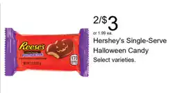 Walgreens Hershey's Single-Serve Halloween Candy offer