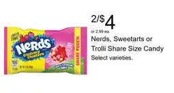 Walgreens Nerds, Sweetarts or Trolli Share Size Candy offer