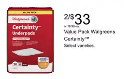 Walgreens Value Pack Walgreens Certainty offer