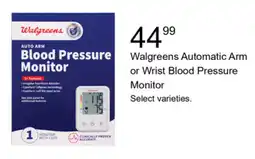 Walgreens Walgreens Automatic Arm or Wrist Blood Pressure Monitor offer