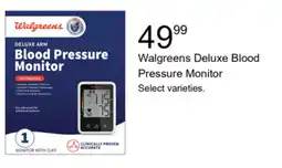 Walgreens Walgreens Deluxe Blood Pressure Monitor offer