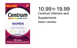 Walgreens Centrum Vitamins and Supplements offer