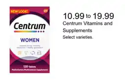 Walgreens Centrum Vitamins and Supplements offer