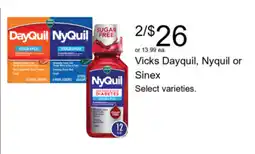 Walgreens Vicks Dayquil, Nyquil or Sinex offer