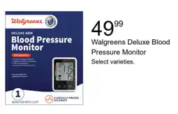 Walgreens Walgreens Deluxe Blood Pressure Monitor offer