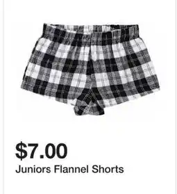 Five Below Juniors Flannel Shorts offer