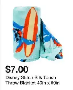Five Below Disney Stitch Silk Touch Throw Blanket offer