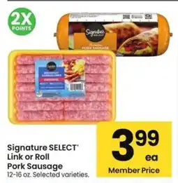 Safeway Signature SELECT Link or Roll Pork Sausage offer
