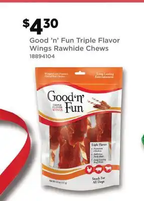 Dollar General Good'n'Fun Triple Flavor Wings Rawhide Chews offer