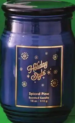 Dollar General Holiday Style Spiced Pine Candle 18oz offer