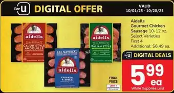 Safeway Aidells Gourmet Chicken Sausage offer