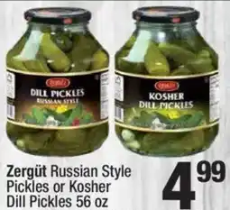 Super King Markets Zergut Russian Style Pickles or Kosher Dill Pickles offer