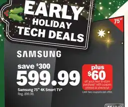 Meijer Samsung 75 4K Smart TV offer