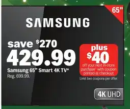 Meijer Samsung 65 Smart 4K TV offer