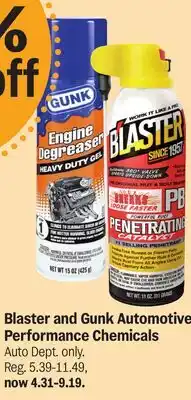 Meijer Blaster and Gunk Automotive Performance Chemicals offer