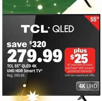 Meijer TCL 55 QLED 4K UHD HDR Smart TV offer