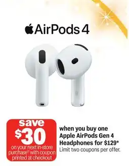 Meijer Apple AirPods Gen 4 Headphones offer
